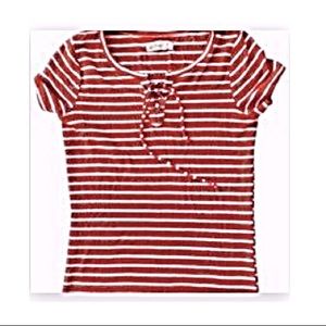 Hollister Lace-Up Ribbed Tee